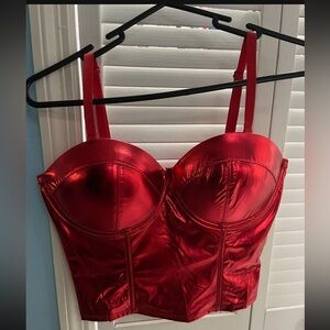 Sleek Red Corset Size: S/M